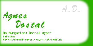 agnes dostal business card